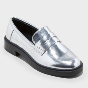 a new day Shimmering Silver Loafers